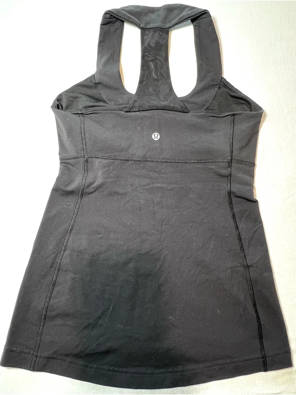 lululemon “Push Your Limits Tank” Black and White Striped Halter #W1E62S